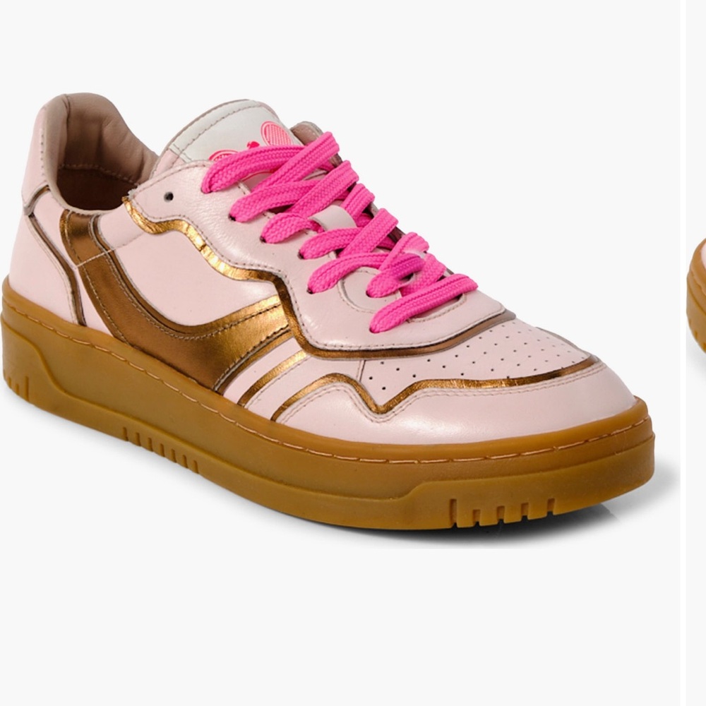Retro Thirty Love Free People Pink and Gold Women's Sneakers